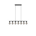 Vannes hanglamp met 7 E27-fittingen, mat zwart metaal, 110,5 x 150 x 8,5 cm, IP20, lichtbron niet inbegrepen