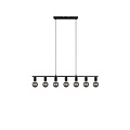 Suspension Vannes à 7 douilles E27, métal noir mat, 110,5 x 150 x 8,5 cm, IP20, ampoule non incluse
