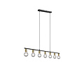 Vannes suspension en métal laiton mat avec 7 x douilles E27, max. 40W, IP20, 110,5 x 150 x 8,5 cm