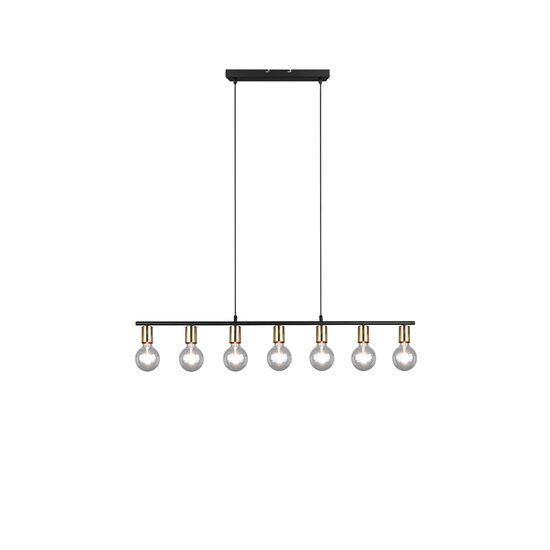 Vannes lámpara colgante de metal latón mate con 7 x casquillo E27, máx. 40W, IP20, 110,5 x 150 x 8,5 cm