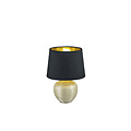 Petite lampe de table en céramique noir/or, culot E14 max 40W, IP20, hauteur 26 cm - ampoule non incluse