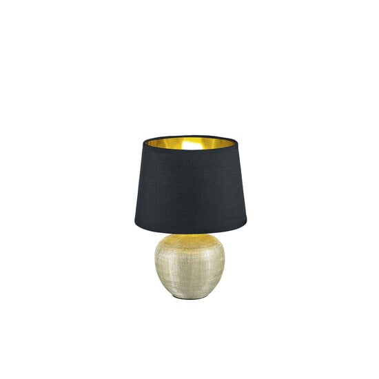 Kleine tafellamp keramiek zwart/goud, E14 fitting max. 40W, IP20, hoogte 26 cm - lichtbron niet inbegrepen