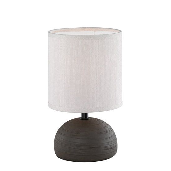 Luci Tischlampe aus brauner Keramik, E14-Fassung max. 40W, Höhe 23 cm, Durchmesser 14 cm, IP20, Leuchtmittel nicht enthalten