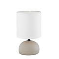 Lampe à poser Luci en céramique, cappuccino, culot E14, hauteur 23 cm, diamètre 14 cm
