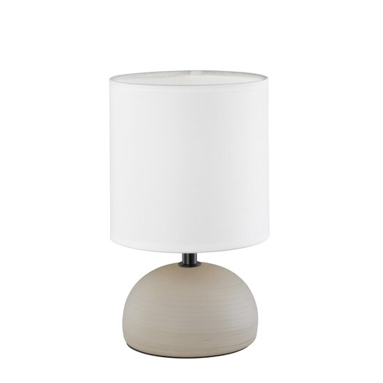 Lampe à poser Luci en céramique, cappuccino, culot E14, hauteur 23 cm, diamètre 14 cm