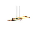 Trio Lighting Salinas adjustable futuristic pendant light in matt brass, integrated LED 34W, 3000K, 4200 lumen, dimmable via switch