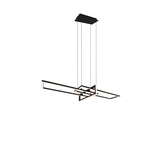 Salinas XXL Hängelampe, verstellbar, mattschwarzes Metall, LED 34W 3000K 4200 Lumen, dimmbar, 110x150x40 cm