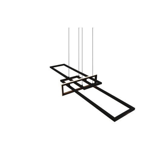 Salinas XXL pendant lamp, adjustable, matte black metal, LED 34W 3000K 4200 lumen, dimmable, 110x150x40 cm