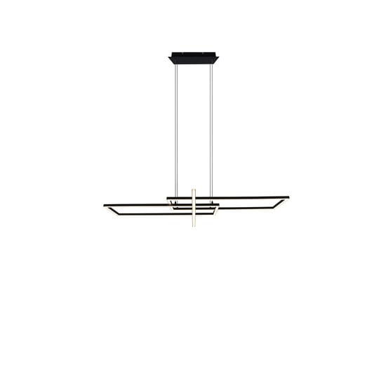 Salinas XXL pendant lamp, adjustable, matte black metal, LED 34W 3000K 4200 lumen, dimmable, 110x150x40 cm
