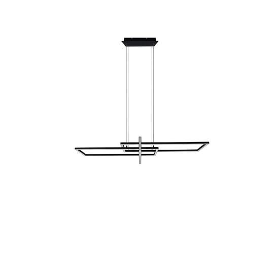 Lámpara colgante Salinas XXL, ajustable, metal negro mate, LED 34W 3000K 4200 lúmenes, regulable, 110x150x40 cm