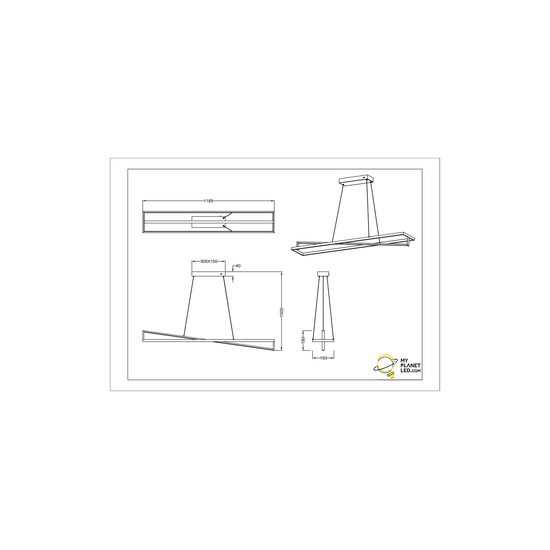 Lámpara colgante Edge LED 35W, temperatura de color ajustable 2300-4000K, 4100 lúmenes, regulable, metal negro mate, IP20