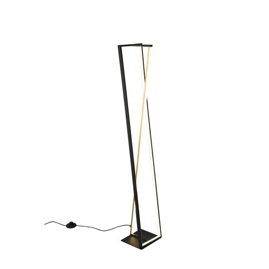 Edge floor lamp LED 1x26W, 2950 lumen, adjustable colour temperature 2300-4000K, dimmable, metal, matt black, 124 cm