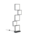 Sorrento LED-Stehleuchte, blockförmig, 125 cm hoch, 34W eingebaute LED 3400 Lumen 3000K, dimmbar per Schalter, mattschwarzes Metall