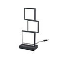 Trio Lighting Sorrento, lampadaire bas en forme de bloc en noir mat, LED 15W intégrée, 3000K, 1500 lumens, dimmable via interrupteur