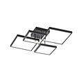Sorrento LED Deckenleuchte, blockförmig, 24W 3000K warmweiß, 2400 Lumen, Metall mattschwarz, 52,5 x 16 x 52,5 cm, dimmbar über Schalter