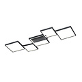 Sorrento applique/plafonnier LED noir mat, 34W LED 3400 lumens 3000K, dimmable par interrupteur, 120,5 x 48,5 cm