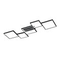 Sorrento LED wall/ceiling lamp matt black, 34W LED 3400 lumen 3000K, dimmable via switch, 120.5 x 48.5 cm