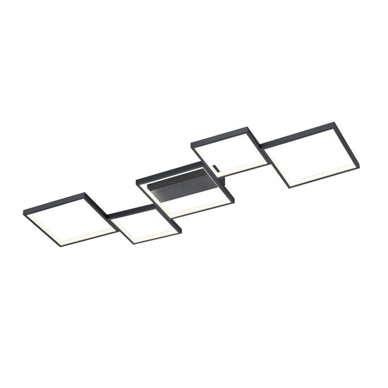 Sorrento aplique/plafón LED negro mate, 34W LED 3400 lúmenes 3000K, regulable por interruptor, 120,5 x 48,5 cm
