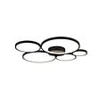 Rondo LED wall/ceiling lamp, round, 59 x 53 cm, 49W 3000K 5800 lumen, matt black, IP20, dimmable via switch