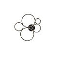 Rondo LED wall/ceiling lamp, round, 59 x 53 cm, 49W 3000K 5800 lumen, matt black, IP20, dimmable via switch