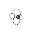 Rondo LED wand- en plafondlamp, rond, 59 x 53 cm, 49W 3000K 5800 lumen, mat zwart, IP20, dimbaar via schakelaar
