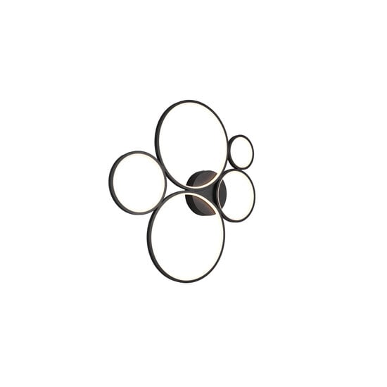 Rondo LED wall/ceiling lamp, round, 59 x 53 cm, 49W 3000K 5800 lumen, matt black, IP20, dimmable via switch