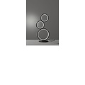 Rondo lámpara de mesa LED con aros, 17W LED SMD 1500 lúmenes, 3000K blanco cálido, negro mate, IP20, regulable con dimmer en el cable