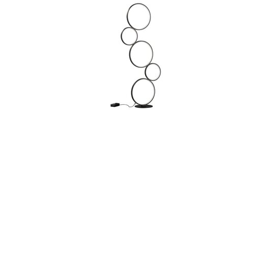 Rondo lámpara de pie con base redonda, negro mate, 36W 3000K, 3200 lúmenes, 115 cm de alto, regulable