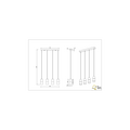 Lámpara colgante Robin de Trio Lighting, 4x E27, brazos regulables, metal negro mate con tulipas de cristal ahumado, 80,5x150 cm, IP20