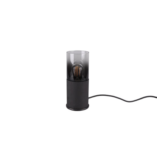 Lámpara de mesa Robin de metal, acabado smokey negro mate, casquillo E27, H25,5 x Ø11 cm, máx. 40W, IP20