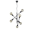 Cross Hängelampe mit 6 drehbaren Armen, E27-Fassung max. 28W, mattschwarzes Metall, Höhe 150 cm, Durchmesser 54,5 cm, IP20.