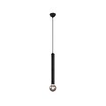 Clermont hanglamp microfoonvorm, metaal mat zwart, 1xE27 max 10W 230V, hoogte 150 cm, diameter 10 cm, IP20