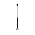 Clermont pendant lamp, microphone-shaped metal shade in matt black, 1xE27 max 10W 230V, height 150 cm, diameter 10 cm, IP20