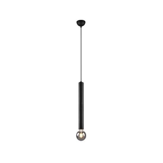 Clermont pendant lamp, microphone-shaped metal shade in matt black, 1xE27 max 10W 230V, height 150 cm, diameter 10 cm, IP20