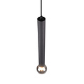 Clermont hanglamp microfoonvorm, metaal mat zwart, 1xE27 max 10W 230V, hoogte 150 cm, diameter 10 cm, IP20