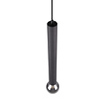 Clermont hanglamp microfoonvorm, metaal mat zwart, 1xE27 max 10W 230V, hoogte 150 cm, diameter 10 cm, IP20