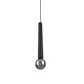 Clermont pendant lamp, microphone-shaped metal shade in matt black, 1xE27 max 10W 230V, height 150 cm, diameter 10 cm, IP20