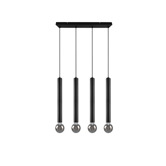 Clermont suspension noir mat en métal, 4x E27 max 10W sans ampoule, 70x150x9 cm, IP20