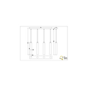 Clermont suspension noir mat en métal, 4x E27 max 10W sans ampoule, 70x150x9 cm, IP20