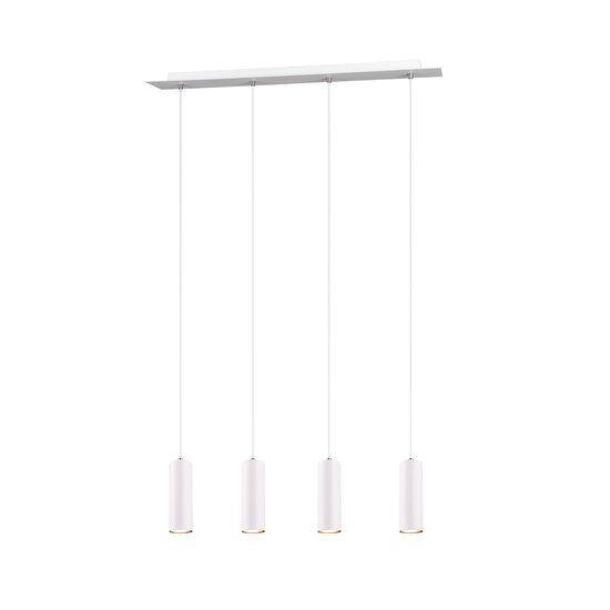Marley slanke verstelbare hanglamp in wit metaal, 4x GU10 (excl.), max. 35W, 230V, IP20, 75x150x9 cm