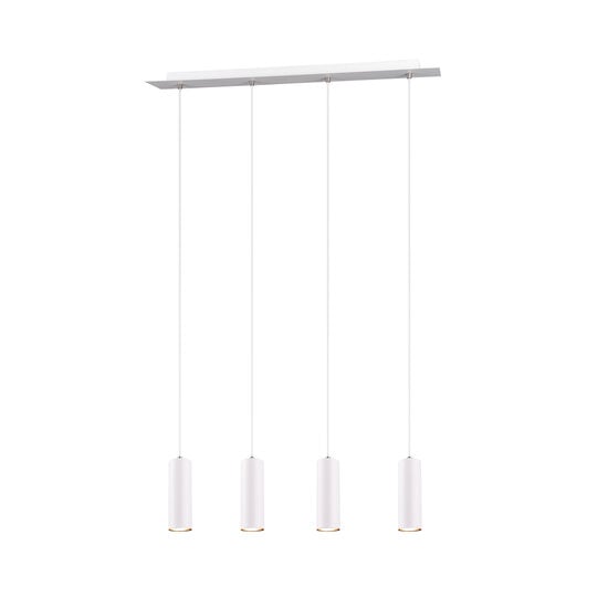 Marley suspension orientable élancée en métal blanc, 4x GU10 (excl.), max. 35W, 230V, IP20, 75x150x9 cm