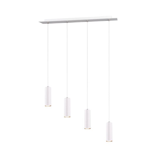 Marley suspension orientable élancée en métal blanc, 4x GU10 (excl.), max. 35W, 230V, IP20, 75x150x9 cm