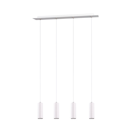 Marley slanke verstelbare hanglamp in wit metaal, 4x GU10 (excl.), max. 35W, 230V, IP20, 75x150x9 cm