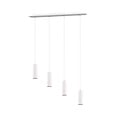 Marley lámpara colgante esbelta y orientable en metal blanco, 4x GU10 (excl.), máx. 35W, 230V, IP20, 75x150x9 cm