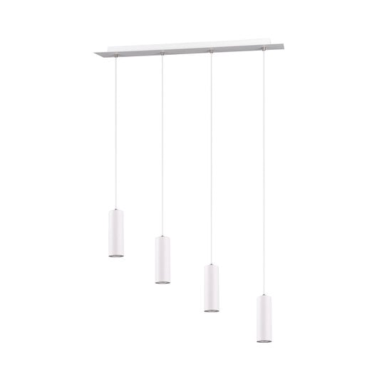 Marley schlanke verstellbare Pendelleuchte aus weißem Metall, 4x GU10 (exkl.), max. 35W, 230V, IP20, 75x150x9 cm