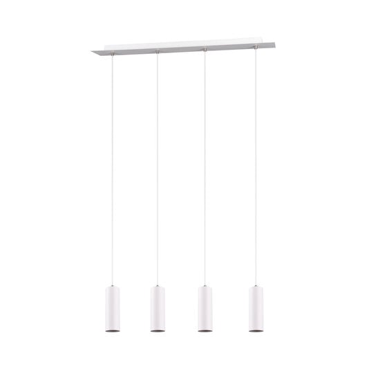 Marley suspension orientable élancée en métal blanc, 4x GU10 (excl.), max. 35W, 230V, IP20, 75x150x9 cm