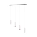 Marley lámpara colgante esbelta y orientable en metal blanco, 4x GU10 (excl.), máx. 35W, 230V, IP20, 75x150x9 cm