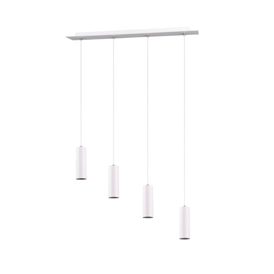 Marley schlanke verstellbare Pendelleuchte aus weißem Metall, 4x GU10 (exkl.), max. 35W, 230V, IP20, 75x150x9 cm