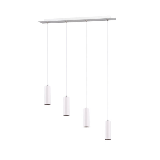 Marley slanke verstelbare hanglamp in wit metaal, 4x GU10 (excl.), max. 35W, 230V, IP20, 75x150x9 cm