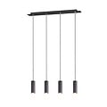 Marley suspension réglable avec 4x douilles GU10, métal noir mat, 75x150 cm, IP20, ampoule non incluse